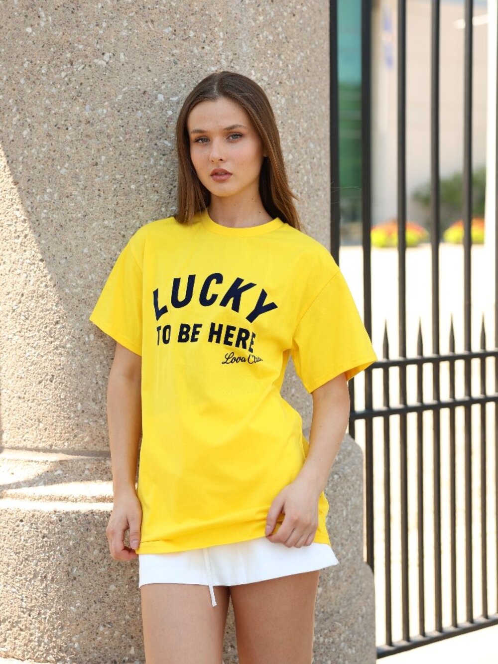 LUCKY TO BE HERE TEE